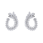 Load image into Gallery viewer, Leaf earrings in rose gold with white diamonds of 1.91 ct in weight