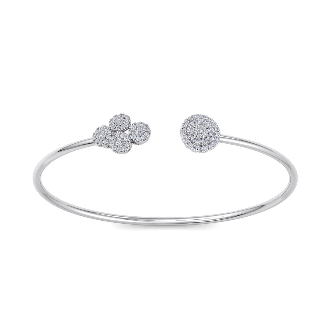 Cuff bracelet in rose gold with white diamonds of 0.57 ct in weight