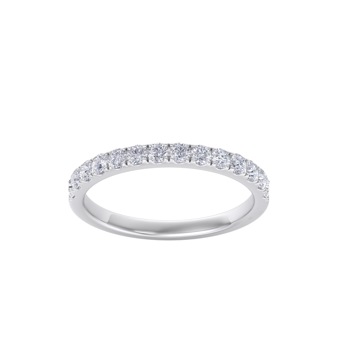 Classic Wedding band in rose gold with white diamonds of 0.49 ct in weight