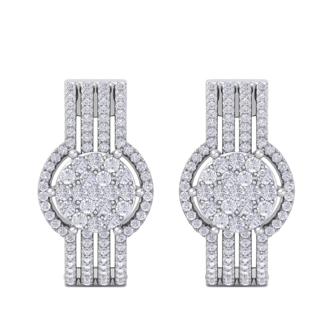 Beautiful Stud Earrings in rose gold with white diamonds of 1.12 in weight