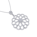 Load image into Gallery viewer, Flower Pendant in white gold with white diamonds of 2.38 ct in weight