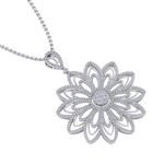 Load image into Gallery viewer, Diamond flower pendant in rose gold with white diamonds of 3.35 ct in weight