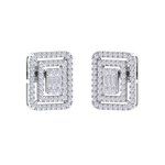 Load image into Gallery viewer, Square stud earrings in white gold with white diamonds of 1.83 ct in weight