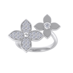 Load image into Gallery viewer, Ring with flowers in white gold with white diamonds of 0.56 ct in weight