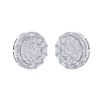 Load image into Gallery viewer, Round stud earrings in rose gold with white diamonds of 1.38 ct in weight
