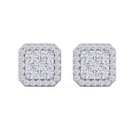 Load image into Gallery viewer, Classic Square stud earrings in yellow gold with white diamonds of 0.51 ct in weight