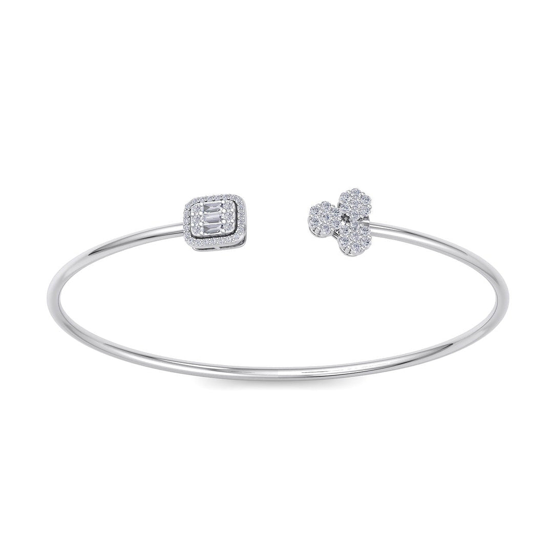 Cuff bracelet in rose gold with white diamonds of 0.58 ct in weight
