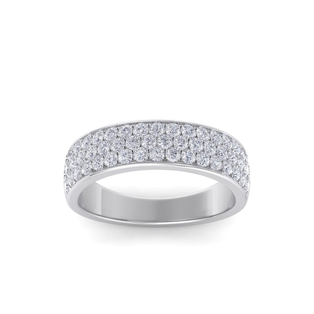 Classic Wedding band in rose gold with white diamonds of 0.83 ct in weight