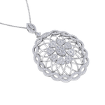 Load image into Gallery viewer, Oval pendant in rose gold with white diamonds of 1.97 ct in weight