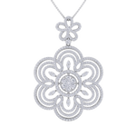 Load image into Gallery viewer, Flower Pendant in rose gold with white diamonds of 2.43 ct in weight