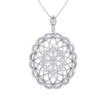Load image into Gallery viewer, Oval Pendant in yellow gold with white diamonds of 1.97 ct in weight