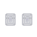 Load image into Gallery viewer, Square stud earrings in white gold with white diamonds of 1.83 ct in weight