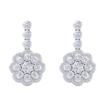Load image into Gallery viewer, Drop earrings in yellow gold with white diamonds of 1.77 ct in weight