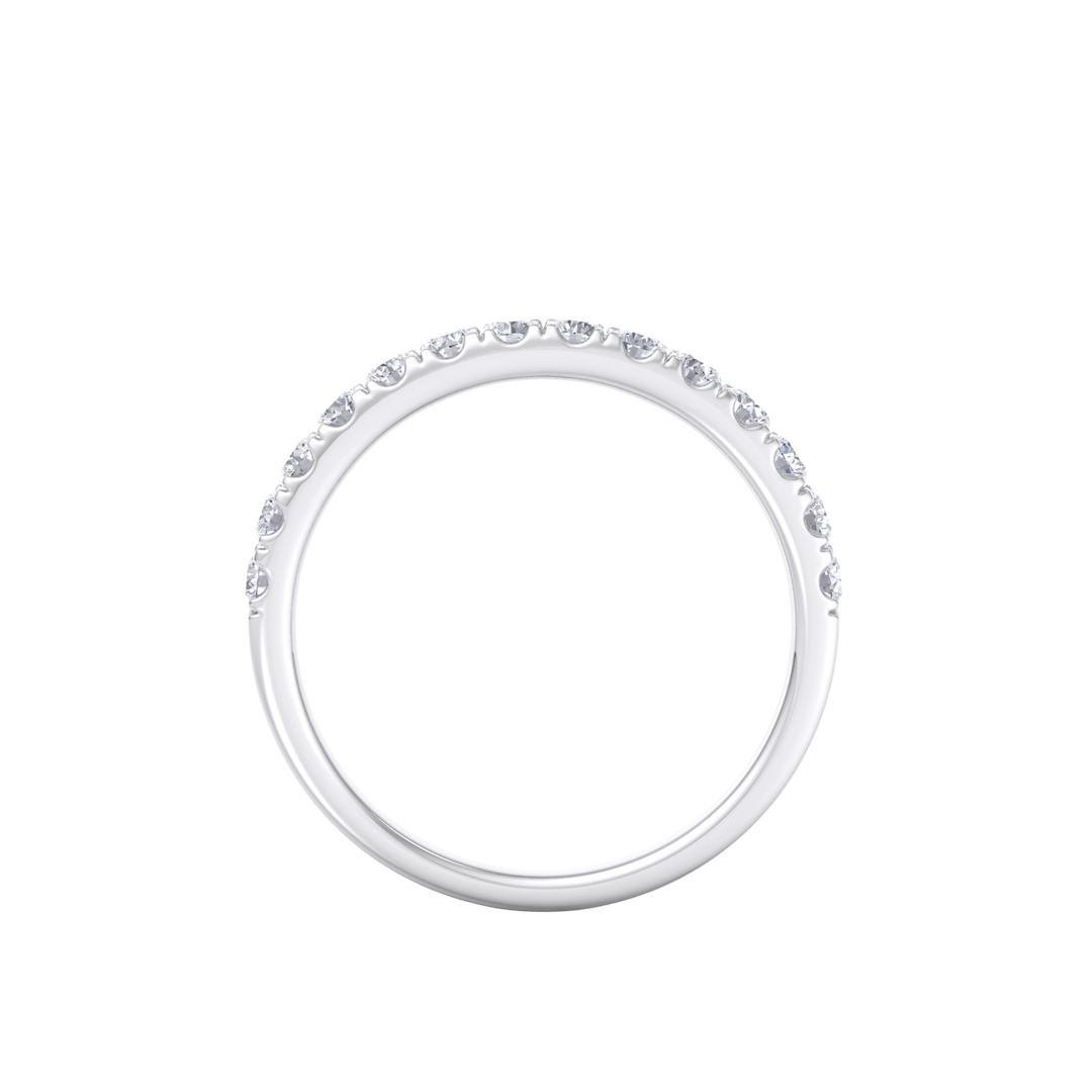 Classic Wedding band in white gold with white diamonds of 0.49 ct in weight