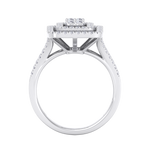 Load image into Gallery viewer, Square diamond ring with split shank in yellow gold with white diamonds of 1.02 ct in weight