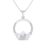 Load image into Gallery viewer, Love pendant in yellow gold with white diamonds in yellow gold with white diamonds of 0.19 ct in weight