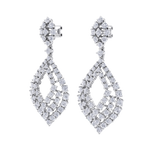 Load image into Gallery viewer, Drop earrings in yellow gold with white diamonds of 4.05 ct in weight