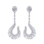 Load image into Gallery viewer, Drop earrings in white gold with white diamonds of 2.96 ct in weight