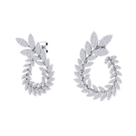 Load image into Gallery viewer, Leaf earrings in yellow gold with white diamonds of 1.91 ct in weight