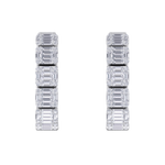 Load image into Gallery viewer, Baguette diamond hoop earrings in white gold with white diamonds of 4.56 ct in weight