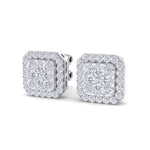 Load image into Gallery viewer, Classic Square stud earrings in yellow gold with white diamonds of 0.51 ct in weight