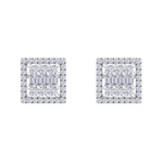 Load image into Gallery viewer, Square stud earrings in rose gold with white diamonds of 0.73 ct in weight