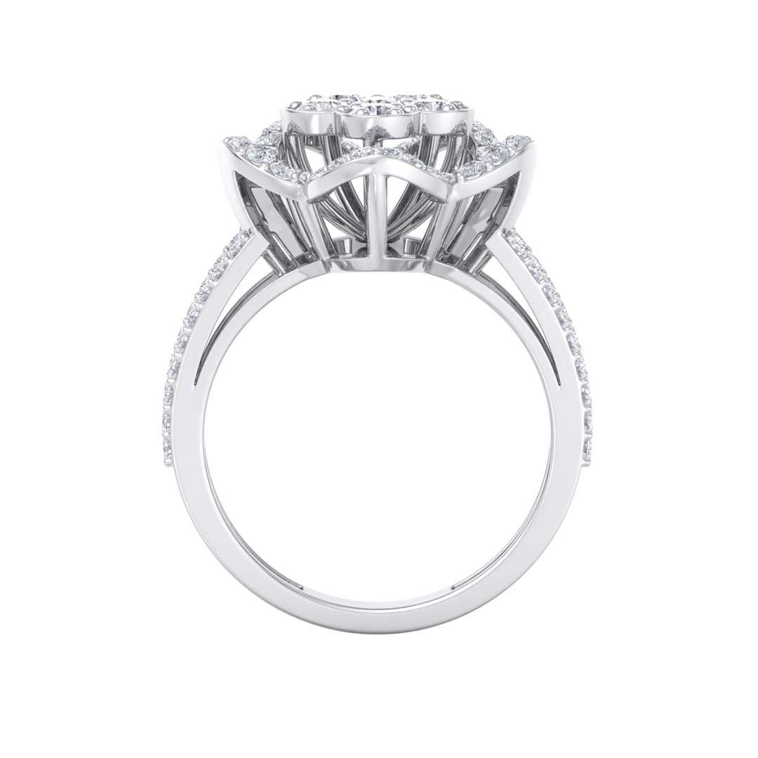 Elegant Diamond ring in yellow gold with white diamonds of 0.89 ct in weight