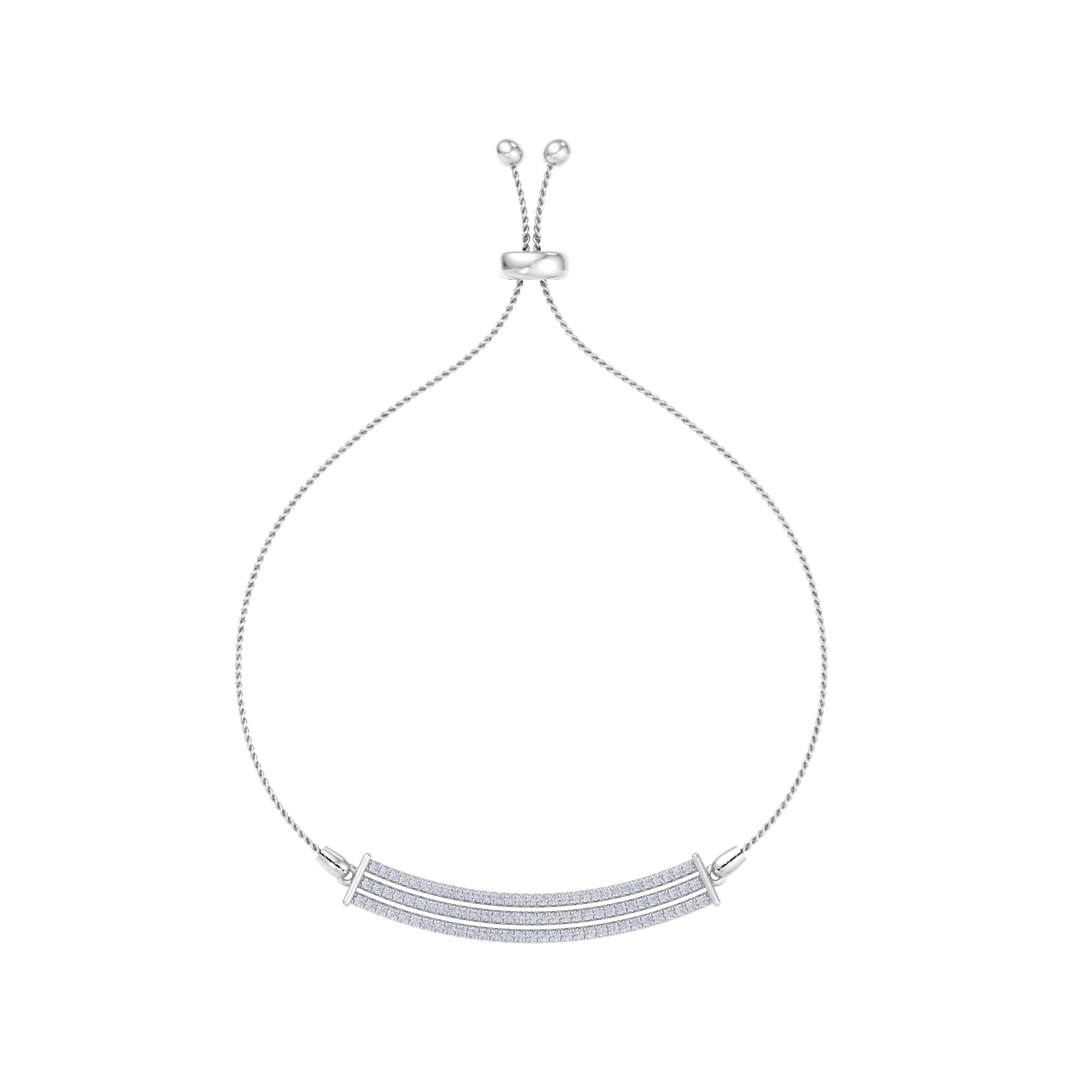 Diamond bar bolo necklace in white gold with white diamonds of 0.93 ct in weight
