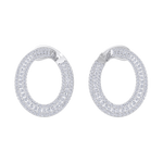 Load image into Gallery viewer, Hoop earrings in white gold with white diamonds of 2.78 ct in weight