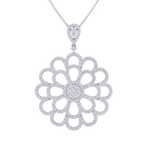 Load image into Gallery viewer, Flower Pendant in white gold with white diamonds of 2.38 ct in weight