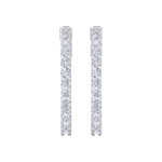 Load image into Gallery viewer, Diamond eternity hoop earrings in rose gold with white diamonds of 2.92 ct in weight