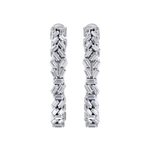Load image into Gallery viewer, Baguette diamond hoops earrings in white gold with white diamonds of 0.73 ct in weight