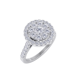 Load image into Gallery viewer, Round cluster ring in rose gold with white diamonds of 1.02 ct in weight