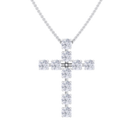 Load image into Gallery viewer, Diamond Cross Pendant in yellow gold with white diamonds of 1.10 ct in weight