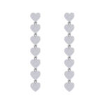 Load image into Gallery viewer, Dangle earrings with hearts in rose gold with white diamonds of 1.78 ct in weight