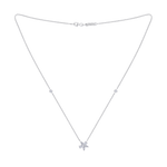 Load image into Gallery viewer, Petite flower necklace in white gold with white diamonds of 0.61 ct in weight