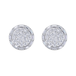 Load image into Gallery viewer, Round stud earrings in yellow gold with white diamonds of 1.38 ct in weight