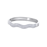 Load image into Gallery viewer, Wave bangle in white gold with white diamonds of 3.10 ct in weight