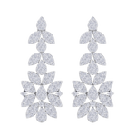 Load image into Gallery viewer, Chandelier earrings in yellow gold with white diamonds of 3.03 ct in weight