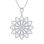 Load image into Gallery viewer, Diamond flower pendant in rose gold with white diamonds of 3.35 ct in weight