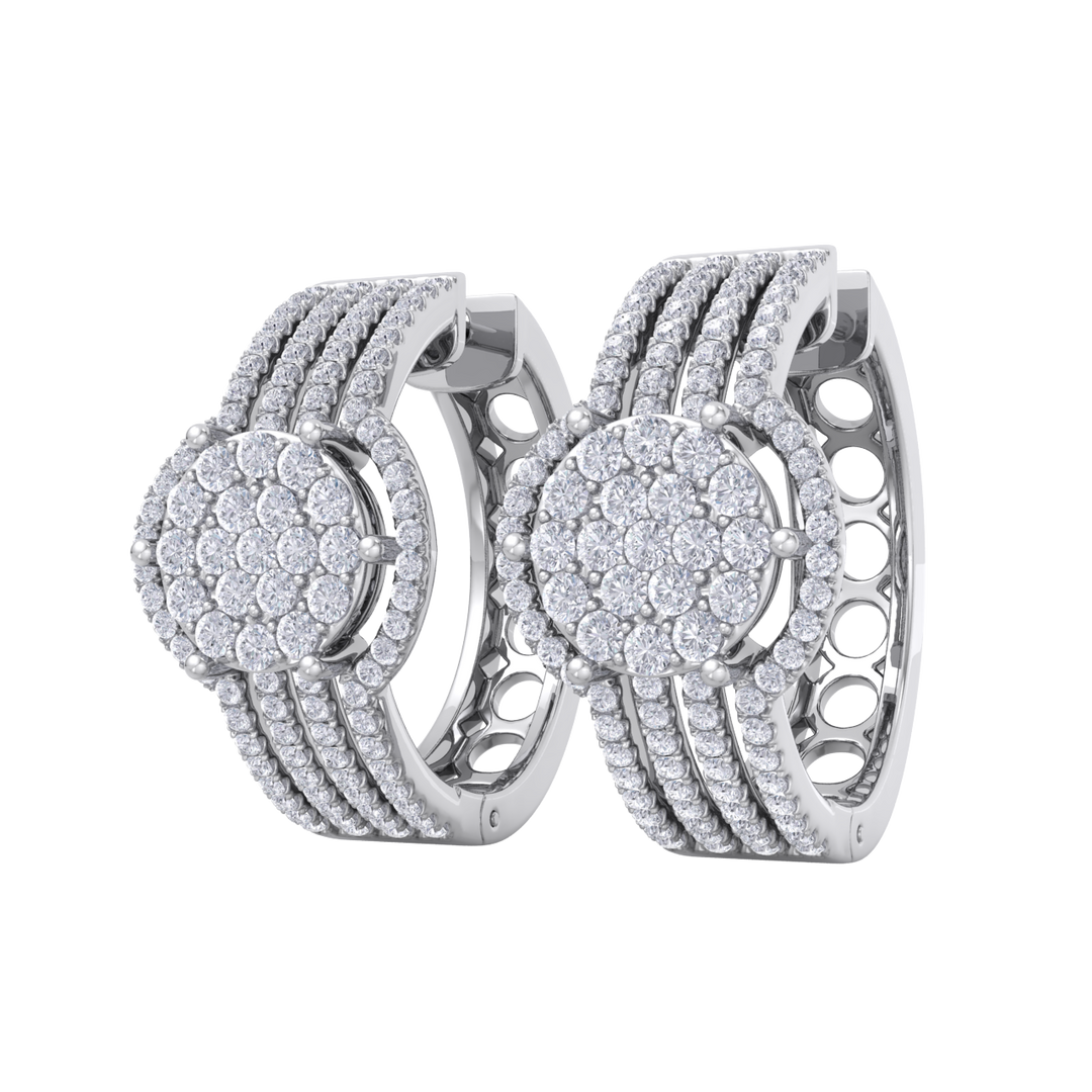 Beautiful Stud Earrings in rose gold with white diamonds of 1.12 in weight