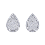 Load image into Gallery viewer, Drop cluster earrings in yellow gold with white diamonds of 1.55 ct in weight