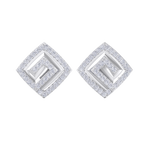Load image into Gallery viewer, Square diamond earrings in white gold with white diamonds of 0.58 ct in weight