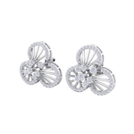 Load image into Gallery viewer, Flower shaped stud earrings in yellow gold with white diamonds of 0.84 ct in weight