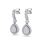 Load image into Gallery viewer, Pear drop earrings in yellow gold with white diamonds in 0.79 ct in weight