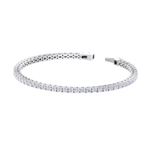 Load image into Gallery viewer, Elegant tennis bracelet with miracle plates in yellow gold with white diamonds of 5.00 ct in weight