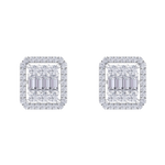 Load image into Gallery viewer, Square earrings in rose gold with baguette white diamonds of 0.89 ct in weight