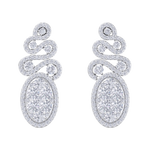 Load image into Gallery viewer, Oval chandelier earrings in white gold with white diamonds of 2.68 ct in weight