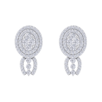 Load image into Gallery viewer, Oval drop earrings in yellow gold with white diamonds of 0.97 ct in weight