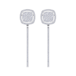 Load image into Gallery viewer, Dangle hoop earrings in white gold with white diamonds of 1.30 ct in weight